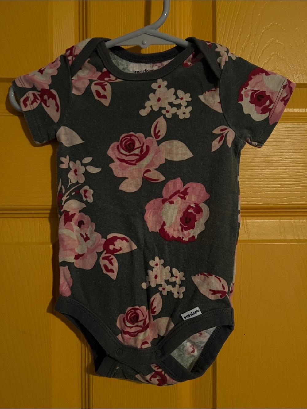 3-6 MONTHS BABY GIRL FLORAL MODERN MOMENTS BY GERBER ONESIE